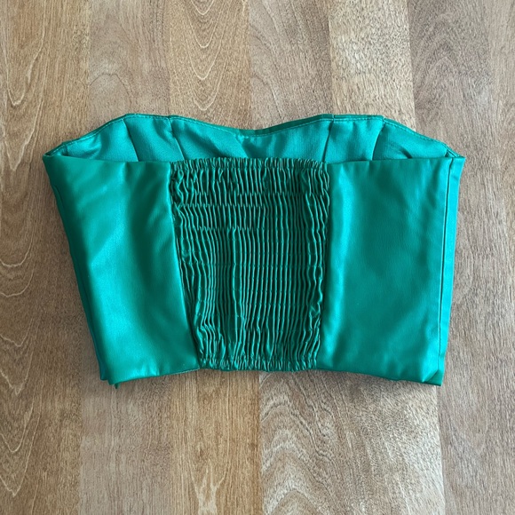 Green leather corset - Picture 2 of 2